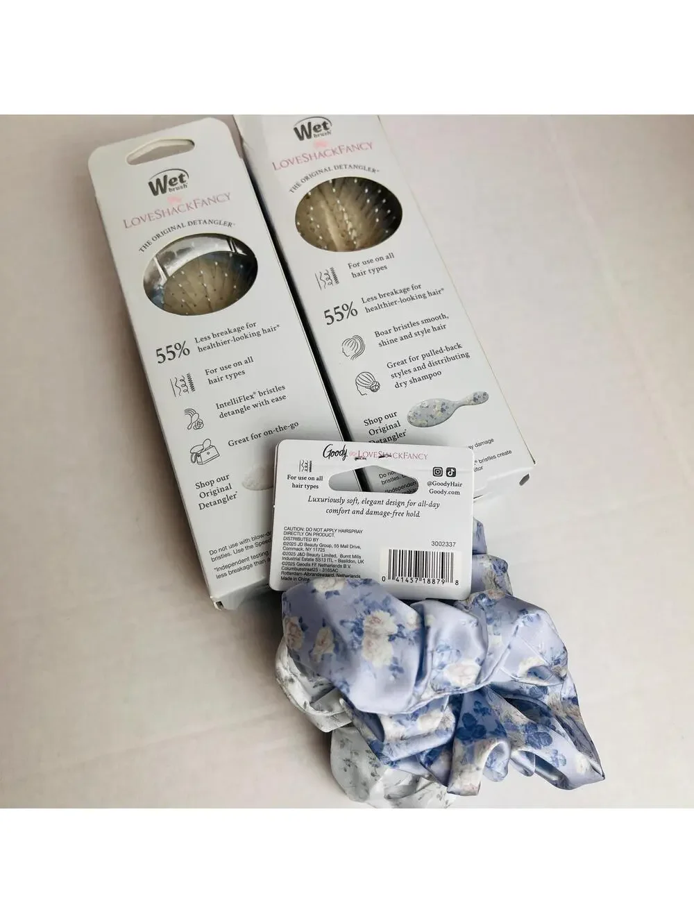 OG Goody Wet BrushxLoveShackFancy Everblooming Rosettes Blue Bundle Hair Brushes